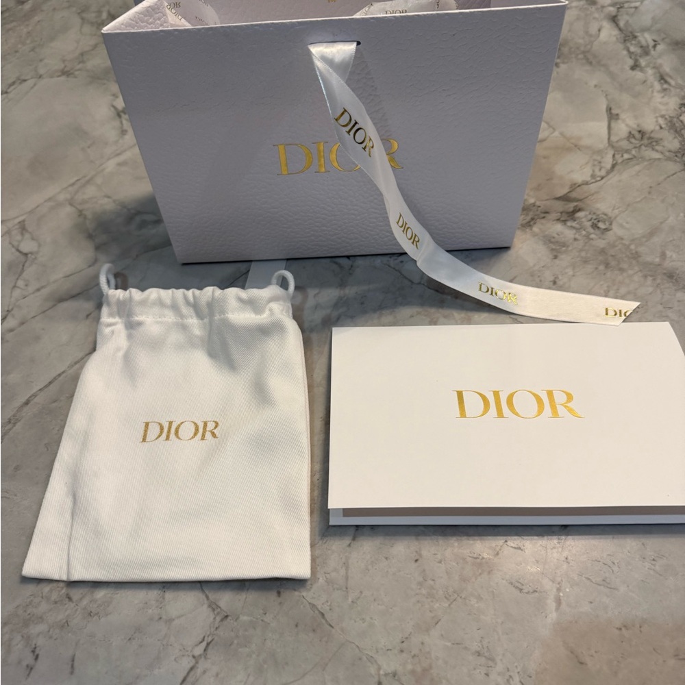 Dior Gift Pouch, Gift Envelope & Gift Bag w Dior branded paper shreds All New!